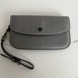 Coach Charcoal Leather Wristlet